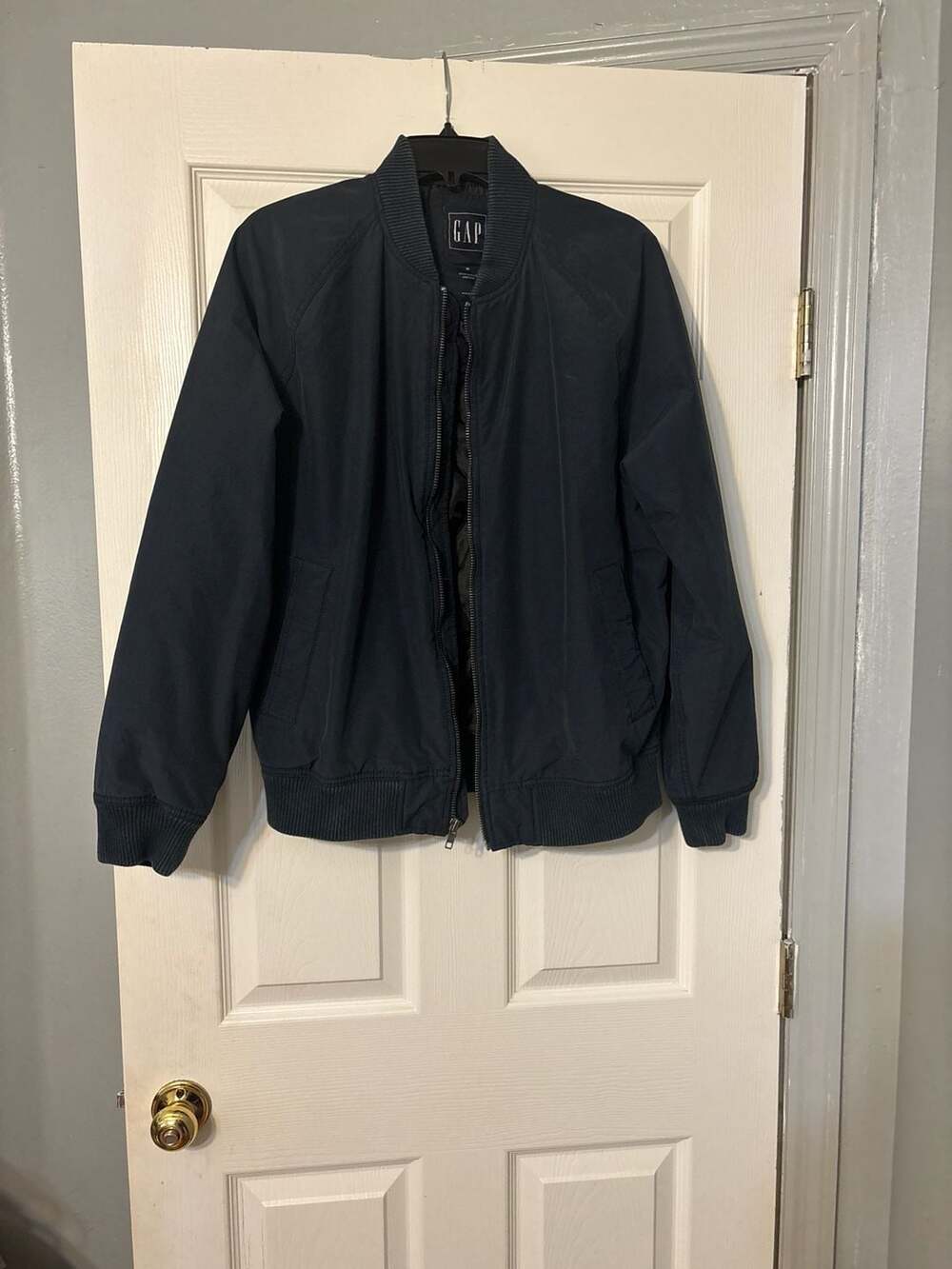 Gap Men's Water Resistant Windproof Navy Blue Bomber Jacket